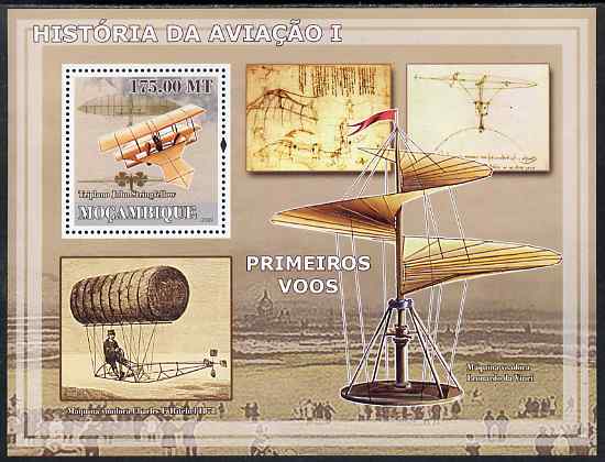 Mozambique 2009 History of Transport - Aviation #01 perf m/sheet unmounted mint