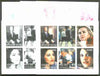 Abkhazia 1999 The Clinton Affair sheetlet containing 6 values, the set of 5 imperf progressive proofs comprising the 4 basic colours plus all 4-colour composites unmounted mint