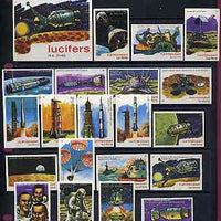 Match Box Labels - Conquering Space (Nos 21-40 plus dozen outer size label) mainly fine unused condition (Dutch)