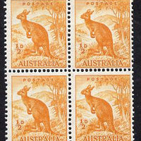 Australia 1948-65 Kangaroo 1/2d coil block of 4 unmounted mint as SG 228d