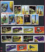 Match Box Labels - Conquering Space (Nos 41-60 plus dozen outer size label) mainly fine unused condition (Dutch)