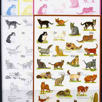 Easdale 1999 Cats Composite sheetlet containing 9 values, the set of 5 imperf progressive proofs comprising the 4 basic colours plus all 4-colour composites unmounted mint