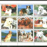 Chechenia 1999 Dogs perf sheetlet containing complete set of 9 values