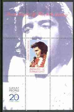 Somaliland 1999 Great People of the 20th Century - Elvis Presley perf souvenir sheet unmounted mint