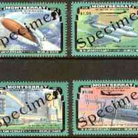 Montserrat 1995 50th Anniversary of end of World War II set of 8 (4 se-tenant pairs) each overprinted SPECIMEN, as SG 967-74s unmounted mint