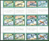 Montserrat 1995 50th Anniversary of end of World War II, two sets of 8 (4 se-tenant gutter blocks of 4) each overprinted SPECIMEN, extremely scarce thus as SG 967-74s unmounted mint