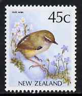 New Zealand 1988-95 Rock Wren 45c from Native Birds def set unmounted mint, SG 1463b*