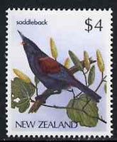 New Zealand 1982-89 Saddleback $4 from Native Birds def set unmounted mint, SG 1295*