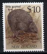 New Zealand 1982-89 Spotted Kiwi $10 from Native Birds def set unmounted mint, SG 1297