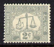 Hong Kong 1938-63 Postage Due 2c grey on ordinary paper (Post Office Scales) unmounted mint SG D6