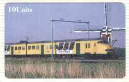 Telephone Card - CTA Railways 10 Units 'phone card #03 showing Delta Lloyd Train passing Windmill (Collectable Telecards of America)