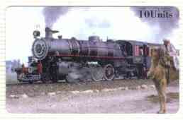 Telephone Card - CTA Railways 10 Units 'phone card #07 showing Loco passing Man on Camel (Collectable Telecards of America)