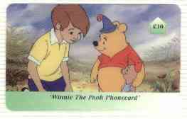 Telephone Card - Winnie the Pooh £10 'phone card #03 showing Christopher Robin talking to Pooh