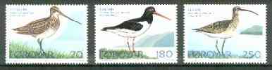 Faroe Islands 1977 Birds (Snipe, Oystercatcher & Whimbrel) set of 3 unmounted mint, SG 27-29*