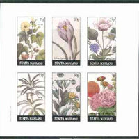 Staffa 1982 Flowers #23 (Cotton, Crocus, Hemp, etc) imperf set of 6 values (15p to 75p) unmounted mint