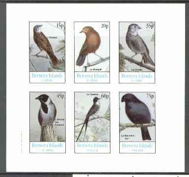 Bernera 1982 Birds #16 (Names in French #01) imperf,set of 6 values (15p & 75p) unmounted mint