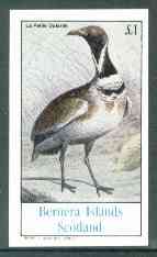 Bernera 1982 Birds #16 (La Petite Outarde) imperf,souvenir sheet (£1 value) unmounted mint