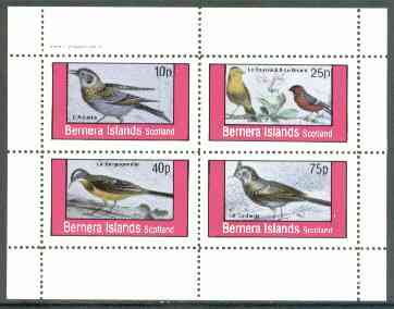 Bernera 1982 Birds #18 (Names in French #03) perf,set of 4 values (10p & 75p) unmounted mint