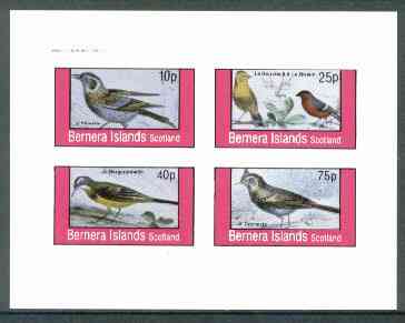Bernera 1982 Birds #18 (Names in French #03) imperf,set of 4 values (10p & 75p) unmounted mint