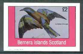 Bernera 1982 Birds #18 (Le Rollier D'Europe) imperf,deluxe sheet (£2 value) unmounted mint
