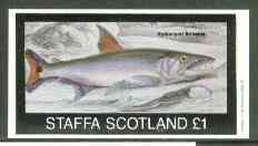 Staffa 1982 Fish #05 (Hydrocyon armatus) imperf,souvenir sheet (£1 value) unmounted mint