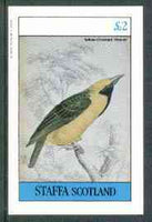 Staffa 1982 Birds #54 (Yellow Crowned Weaver) imperf deluxe sheet (£2 value) unmounted mint