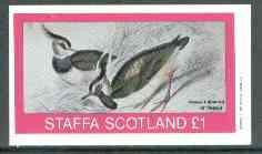 Staffa 1982 Lapwing imperf souvenir sheet (£1 value) unmounted mint