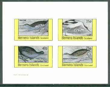 Bernera 1982 Birds #33 (Rail, Avoset, Coot & Corn Crake) imperf set of 4 values (10p to 75p) unmounted mint