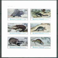 Bernera 1982 Animals (Badger, Porcupine etc) imperf set of 6 (15p to 75p) unmounted mint