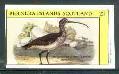Bernera 1982 Birds #40 (Curlew) imperf souvenir sheet (£1 value) unmounted mint