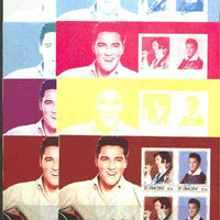 St Vincent 1985 Elvis Presley (Leaders of the World) m/sheet containing 4 x 30c values, the set of 8 imperf progressive proofs comprising 4 individual colours, plus 2, 3, 4 and all 5-colour composites unmounted mint