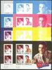 St Vincent 1985 Elvis Presley (Leaders of the World) m/sheet containing 4 x 50c values, the set of 8 imperf progressive proofs comprising 4 individual colours, plus 2, 3, 4 and all 5-colour composites unmounted mint