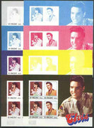 St Vincent 1985 Elvis Presley (Leaders of the World) m/sheet containing 4 x 50c values, the set of 8 imperf progressive proofs comprising 4 individual colours, plus 2, 3, 4 and all 5-colour composites unmounted mint