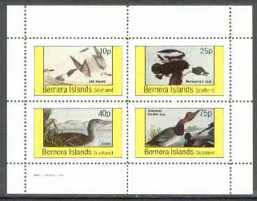 Bernera 1982 Ducks (Old Sqaw, Loon, etc) perf sheetlet containing set of 4 unmounted mint