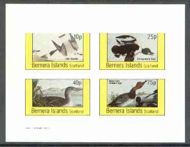 Bernera 1982 Ducks (Old Sqaw, Loon, etc) imperf sheetlet containing set of 4 unmounted mint