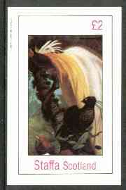 Staffa 1982 Birds #81 (Bird of Paradise) imperf deluxe sheet (£2 value) unmounted mint