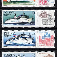 Poland 1986 Ferry Ships set of 4 unmounted mint (each with label) (SG 3042-45)