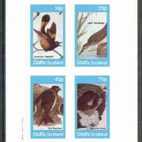 Staffa 1982 Birds #57 (Redstart, Sandpiper, etc) imperf set of 4 values (10p to 75p) unmounted mint