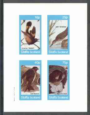 Staffa 1982 Birds #57 (Redstart, Sandpiper, etc) imperf set of 4 values (10p to 75p) unmounted mint
