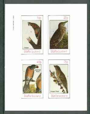 Staffa 1982 Birds #58 (Heron, Robin, etc) imperf set of 4 values (10p to 75p) unmounted mint