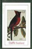 Staffa 1982 Cardinal Bird imperf deluxe sheet (£2 value)