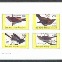 Bernera 1982 Birds #24 (Sparrows, Blackbird & Finch) imperf,set of 4 values (10p to 75p) unmounted mint