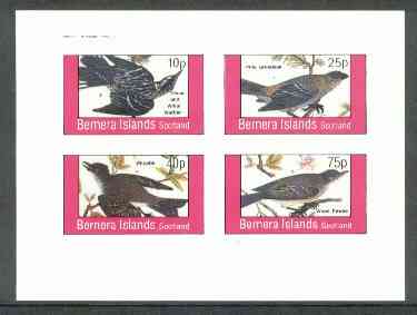 Bernera 1982 Birds #25 (Warbler, Phoebe, etc) imperf,set of 4 values (10p to 75p) unmounted mint
