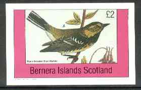Bernera 1982 Blue Warbler imperf deluxe sheet (£2 value) unmounted mint
