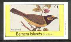 Bernera 1982 Hooded Warbler imperf souvenir sheet (£1 value) unmounted mint