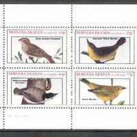 Bernera 1982 Birds #27 (Grosbeak, Warblers, etc) perf,set of 4 values (10p to 75p) unmounted mint