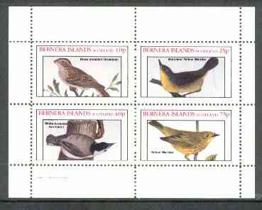 Bernera 1982 Birds #27 (Grosbeak, Warblers, etc) perf,set of 4 values (10p to 75p) unmounted mint
