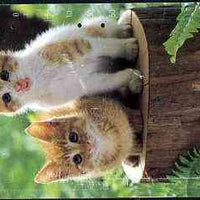 Telephone Card - Japan 50 units phone card showing two Kittens sitting on Tree Trunk (card dated 1.6.1990)