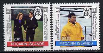 Pitcairn Islands 1986 Royal Wedding set of 2 unmounted mint, SG 290-91