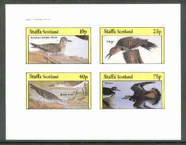 Staffa 1982 Birds #59 (Plover, Flicker, etc) imperf set of 4 values (10p to 75p) unmounted mint